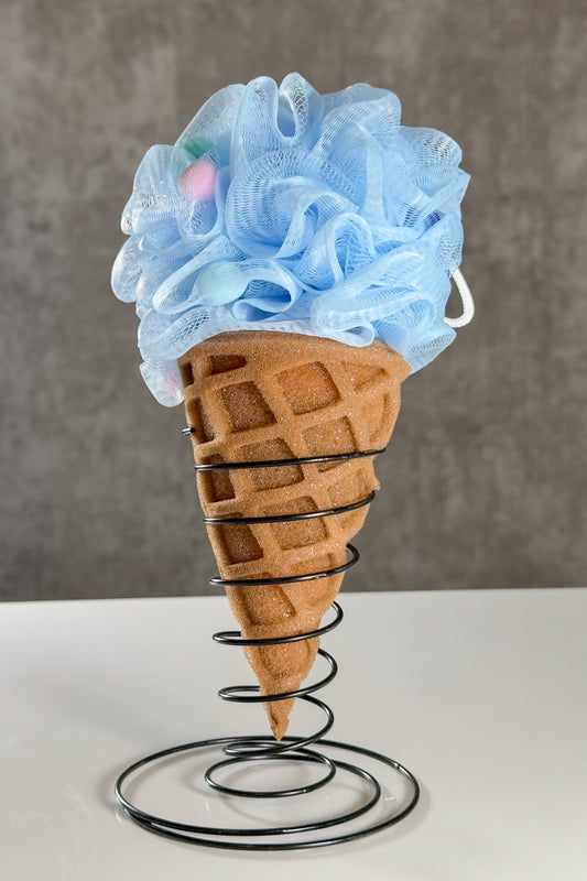 🍦 Frosted Bliss – Blueberry Whip Bath Pouf 💙🫐