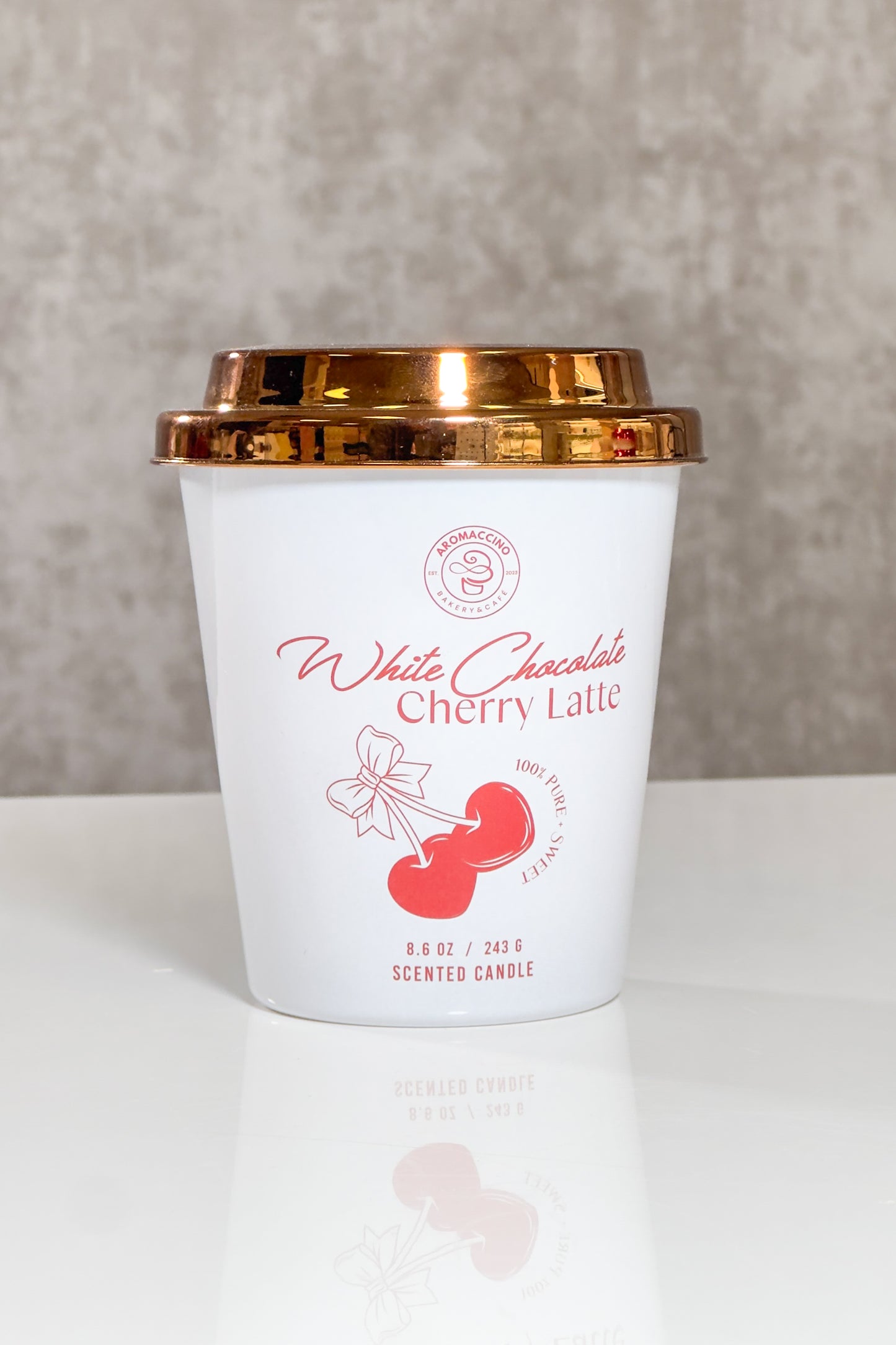 Golden Cherry Latte Candle 🍒☕✨