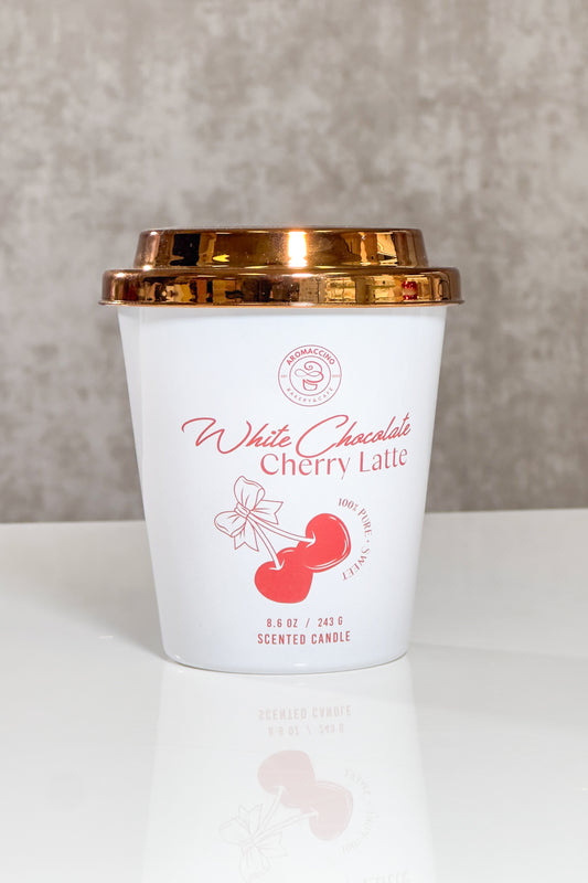 Golden Cherry Latte Candle 🍒☕✨